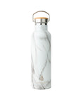 Elemental Stainless Steel Classic Water Bottle - 25oz White Marble - Elemental Gifts