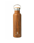 Elemental Stainless Steel Classic Water Bottle - 25oz Teak Wood - Elemental Gifts