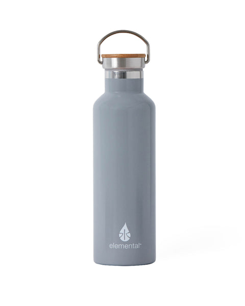 Elemental Stainless Steel Classic Water Bottle - 25oz Gloss Storm Grey - Elemental Gifts