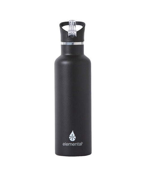 Elemental Stainless Steel Sport Water Bottle - 25oz Matte Black - Elemental Gifts